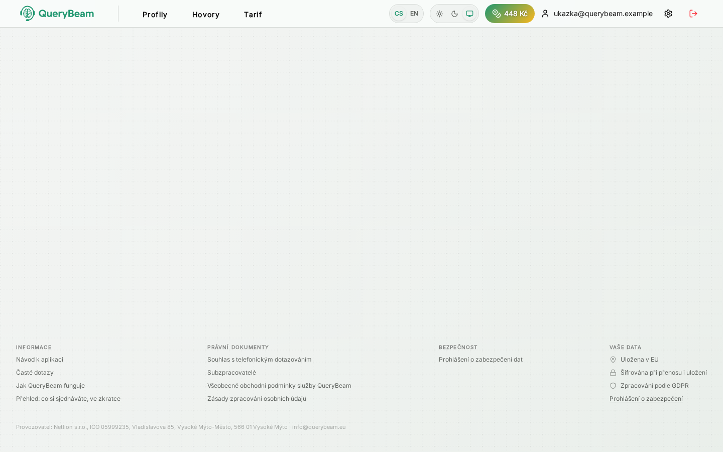 Stránka Spotřeba s pohyby na peněžence